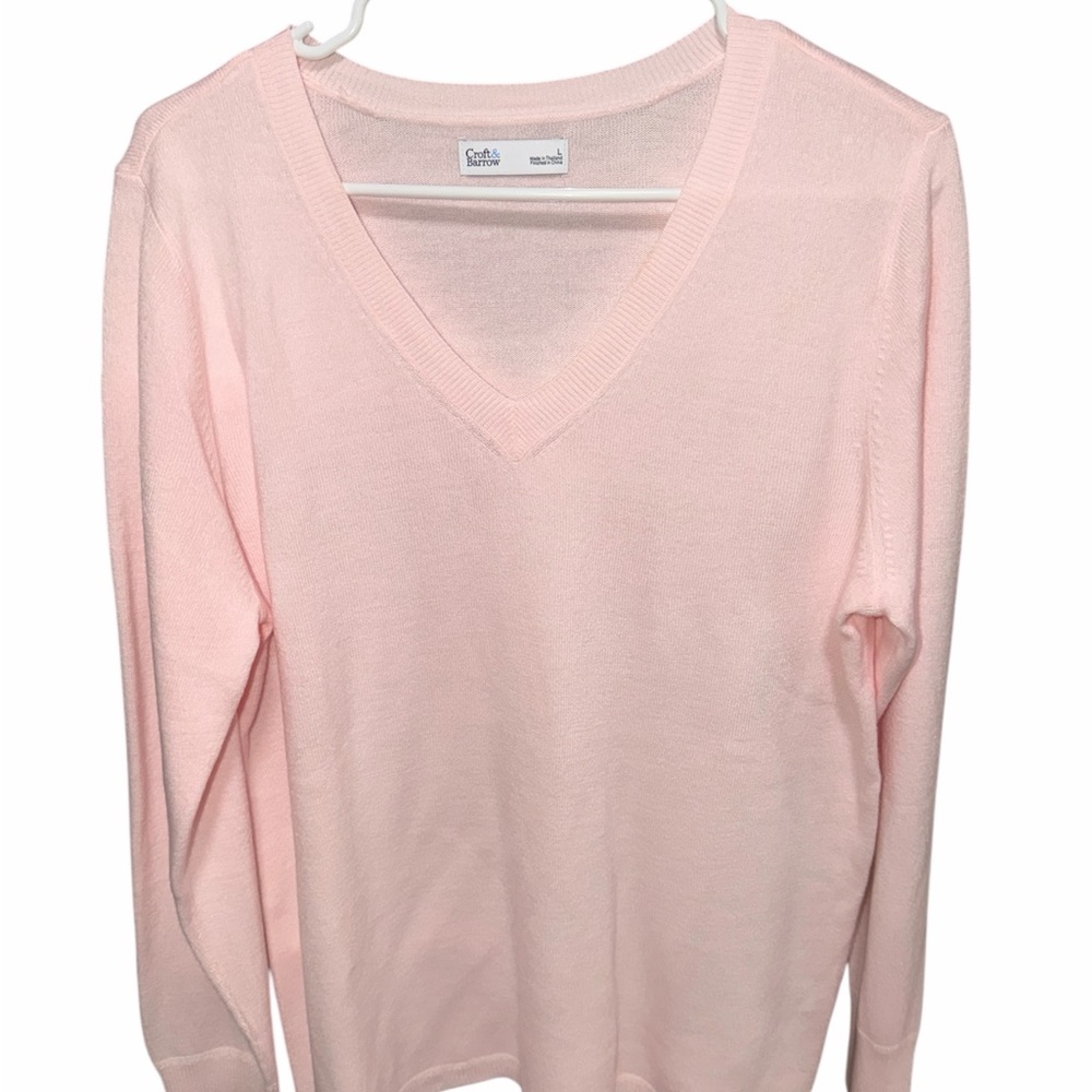 Croft & Barrow Light Pink V-Neck Sweater
